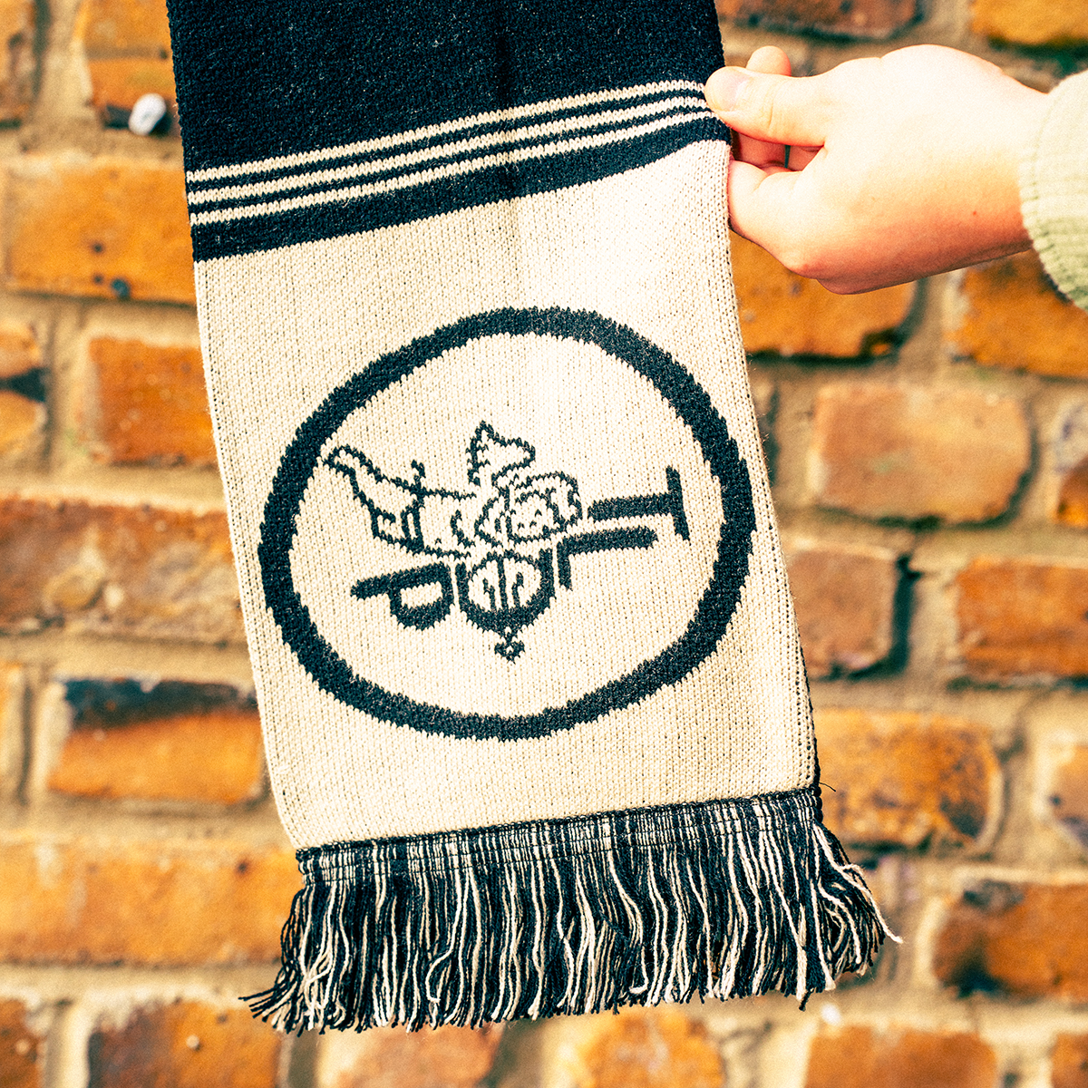 The Last Dinner Party - Black / Ecru Knitted Football Scarf