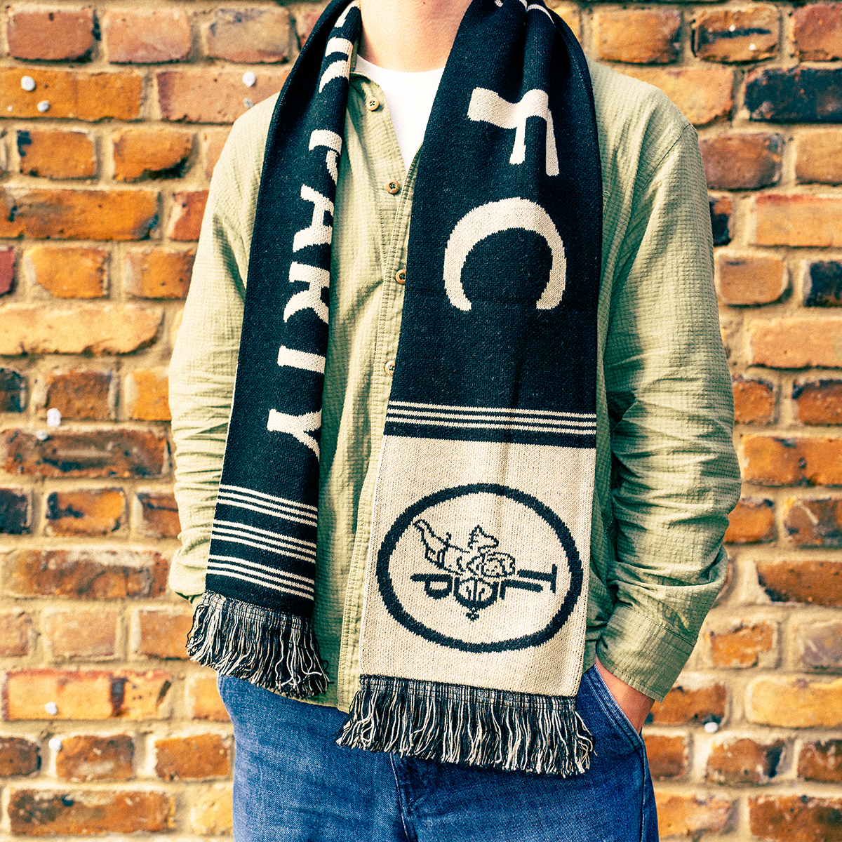 The Last Dinner Party - Black / Ecru Knitted Football Scarf